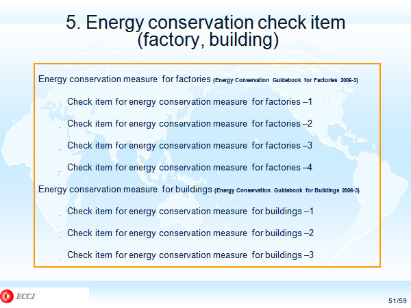 5. Energy conservation check item (factory, building) 