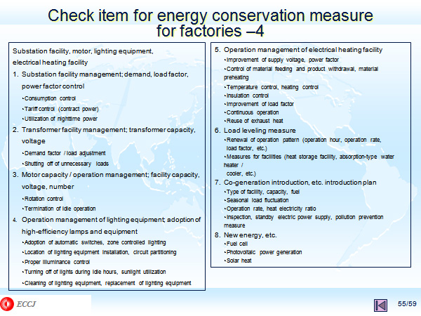 Check item for energy conservation measure for factories –4 