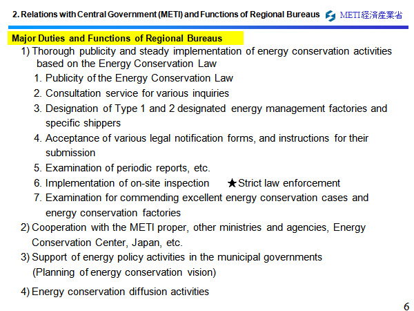 2. Relations with Central Government (METI) and Functions of Regional Bureaus