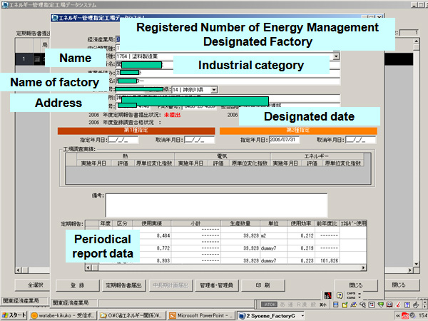 Registered Number of Energy Management Designated Factory