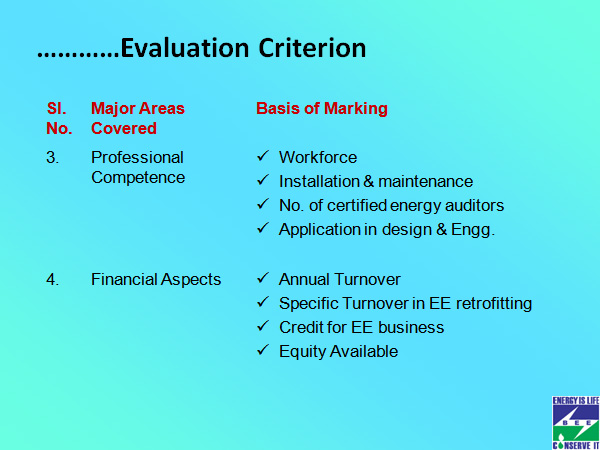 ........Evaluation Criterion