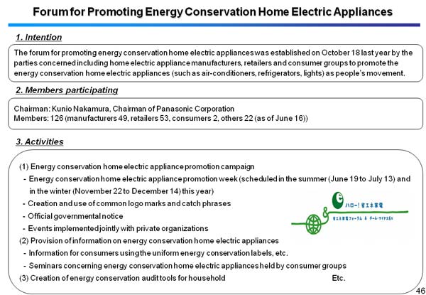 Forum for Promoting Energy Conservation Home Electric Appliances 