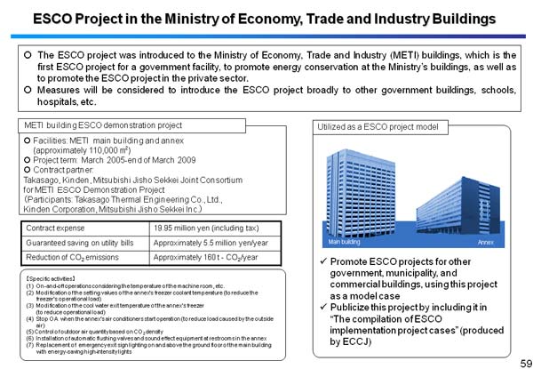 ESCO Project in the Ministry of Economy, Trade and Industry Buildings