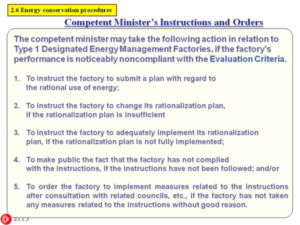 2.6 Energy conservation procedures