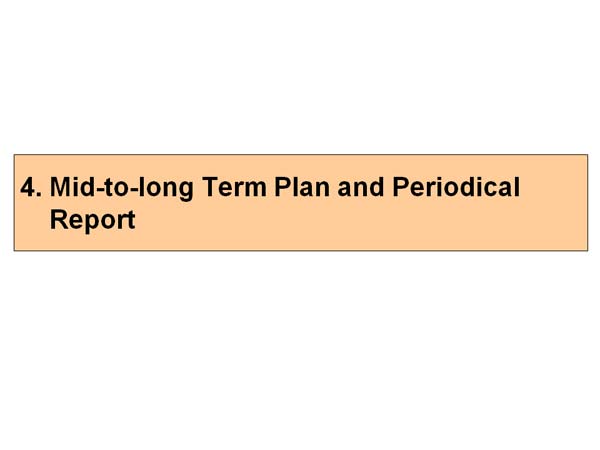 4. Mid-to-long Term Plan and Periodical Report
