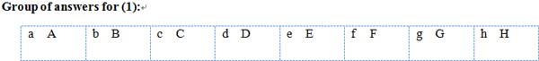 Group of answers for (1):