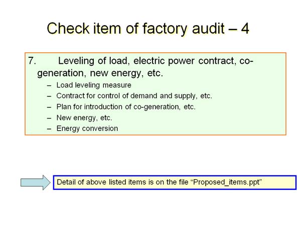 Check item of factory audit - 4 