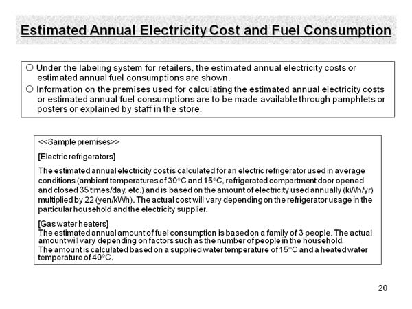 Estimated Annual Electricity Cost and Fuel Consumption