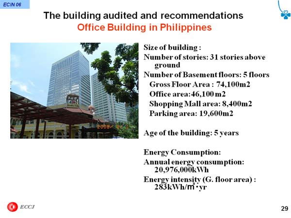 The building audited and recommendations  Office Building in Philippines