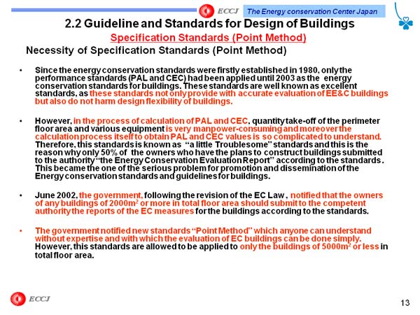 2.2 Guideline and Standards for Design of Buildings Specification Standards (Point Method)