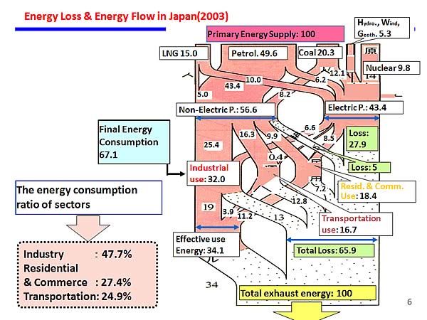 Energy Loss & Energy Flow in Japan(2003)