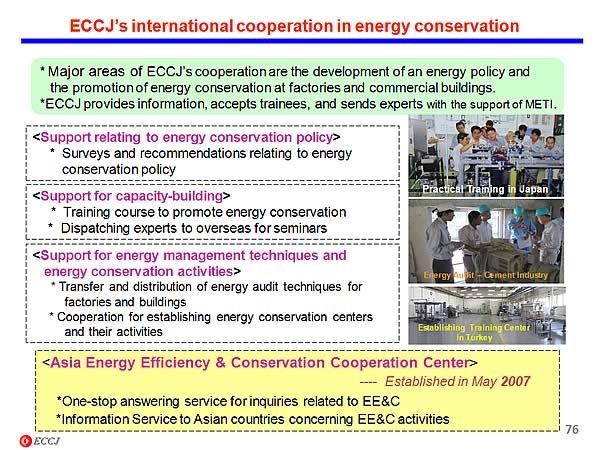 ECCJs international cooperation in energy conservation
