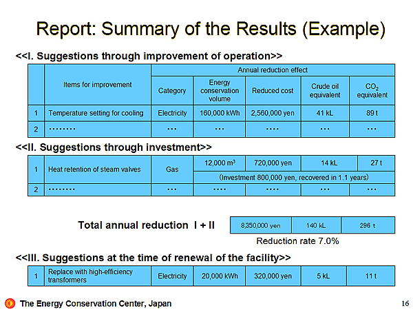 Report: Summary of the Results (Example)