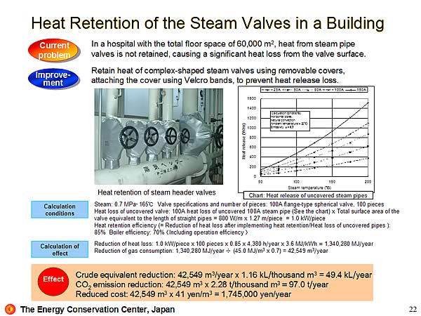 Heat Retention of the Steam Valves in a Building