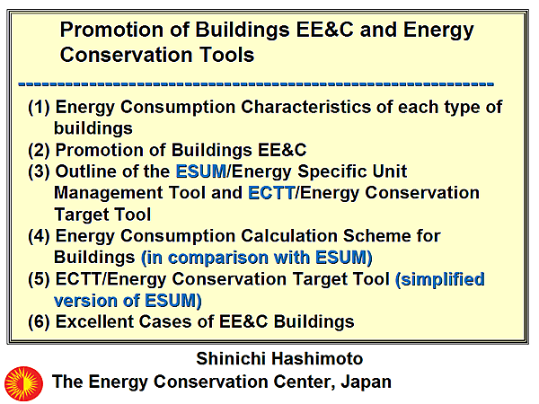 Promotion of Buildings EE&C and Energy Conservation Tools