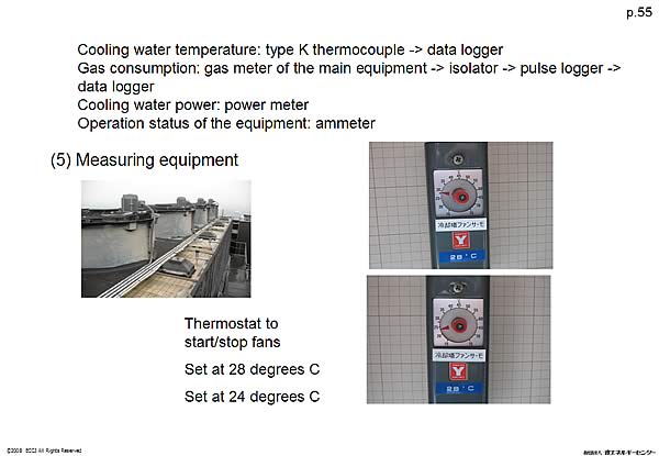 Cooling water temperature: type K thermocouple -> data logger