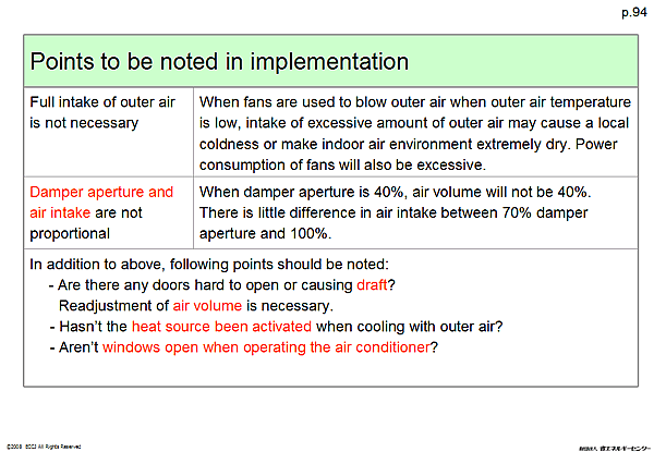 Points to be noted in implementation