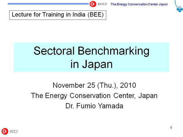 Sectoral Benchmarking in Japan