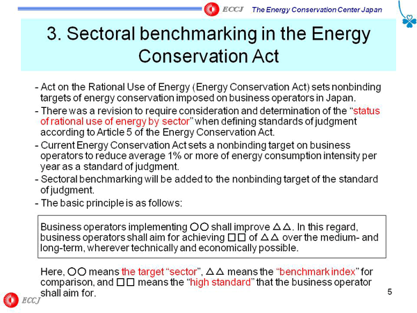 3. Sectoral benchmarking in the Energy Conservation Act