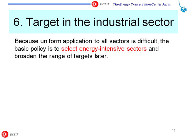 6. Target in the industrial sector