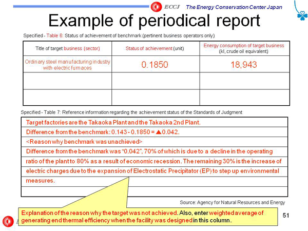 Example of periodical report