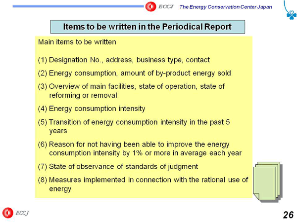 Items to be written in the Periodical Report