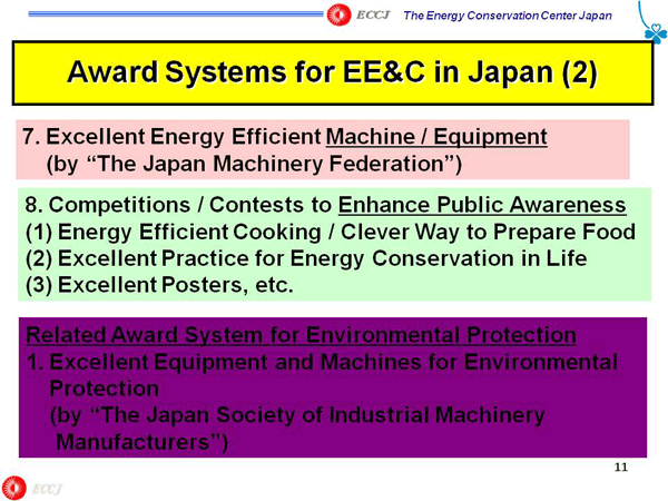 Award Systems for EE&C in Japan (2)