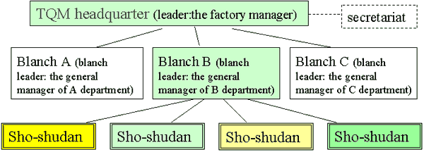 The position of Sho-shudan in TQM organization
