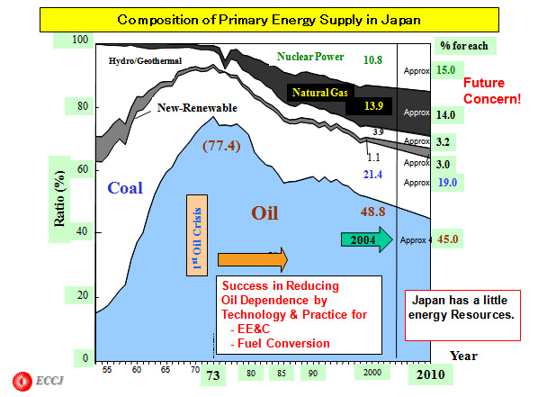 Composition of Primary Energy Supply in Japan
