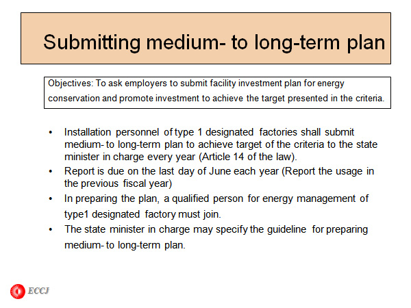 Submitting medium- to long-term plan 