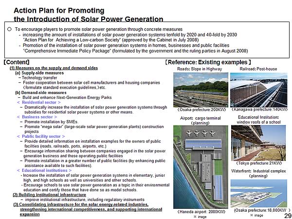 Action Plan for Promoting  the Introduction of Solar Power Generation