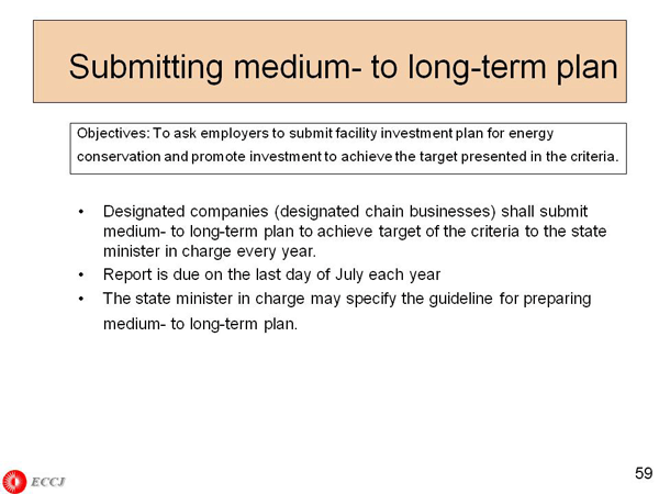 Submitting medium- to long-term plan