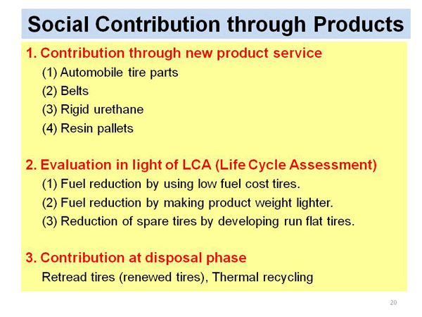 Social Contribution through Products