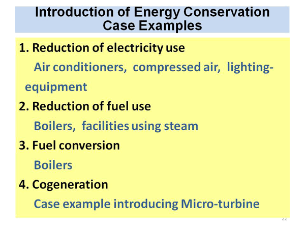Introduction of Energy Conservation Case Examples