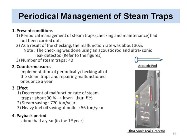 Periodical Management of Steam Traps