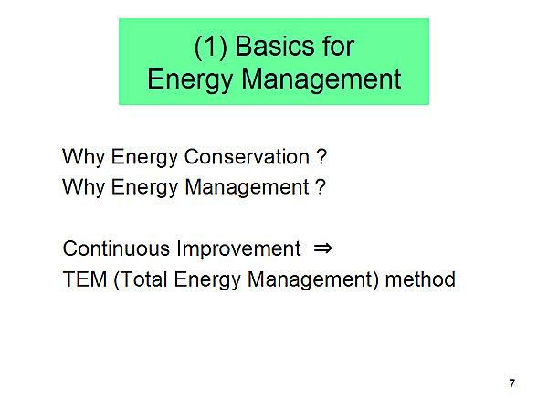 (1) Basics for Energy Management