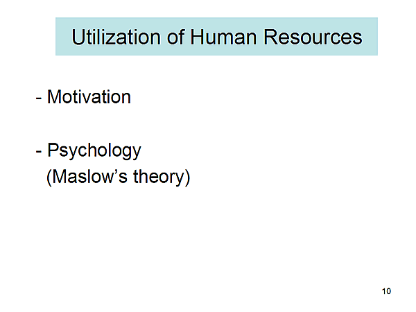 Utilization of Human Resources