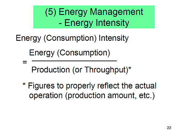 (5) Energy Management - Energy Intensity