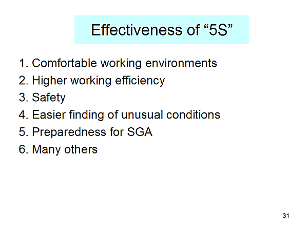 Effectiveness of 5S