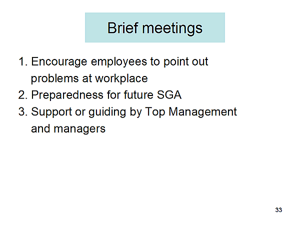 Brief meetings