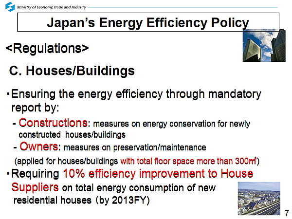 Japans Energy Efficiency Policy <Regulations> C. Houses/Buildings