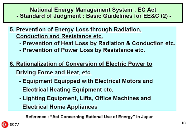 National Energy Management System : EC Act - Standard of Judgment : Basic Guidelines for EE&C (2) -