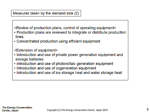 Measures taken by the demand side (2)