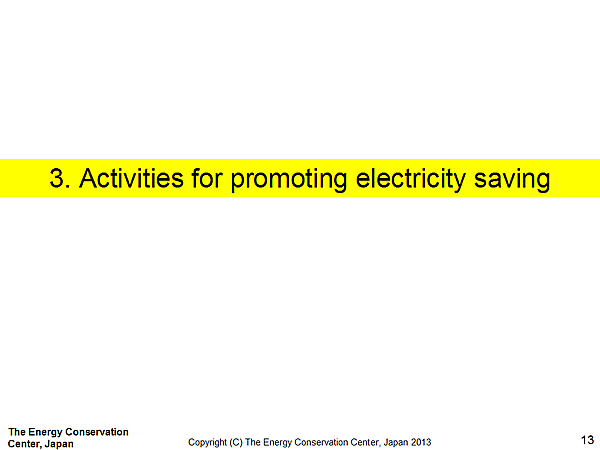 3. Activities for promoting electricity saving