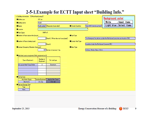 2-5-1.Example for ECTT Input sheet Building Info.