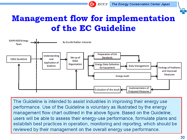 Management flow for implementation of the EC Guideline