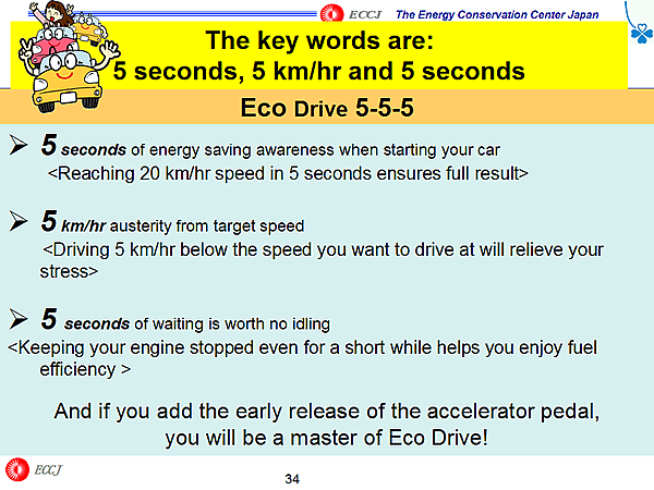 The key words are: 5 seconds, 5 km/hr and 5 seconds