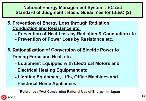 National Energy Management System : EC Act - Standard of Judgment : Basic Guidelines for EE&C (2) -