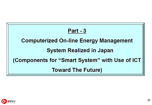 Part - 3 Computerized On-line Energy Management System Realized in Japan (Components for Smart System with Use of ICT Toward The Future)