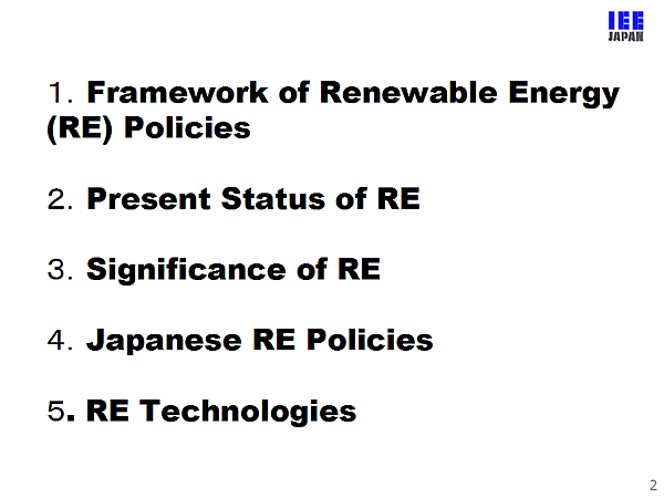 1.Framework of Renewable Energy (RE) Policies